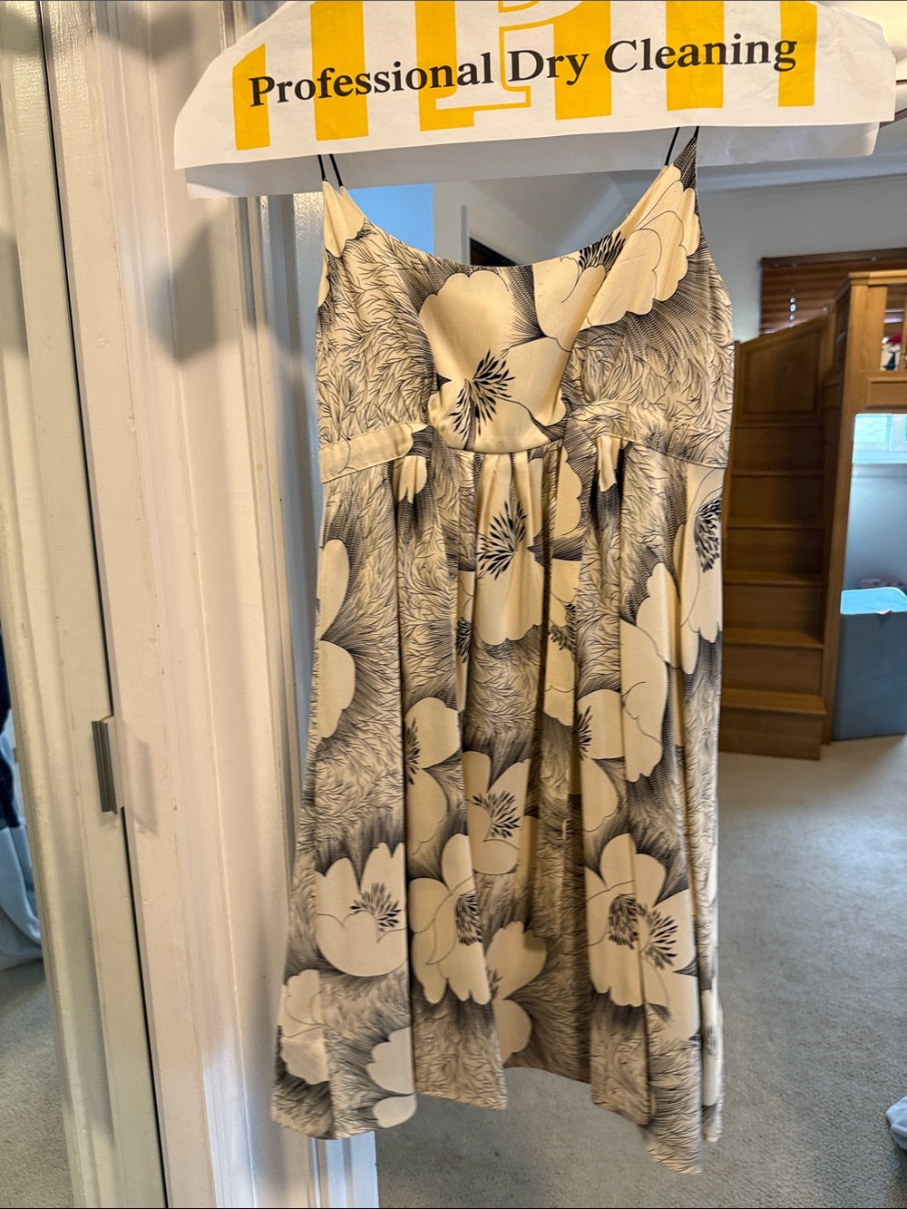 Floral Midi Sundress in Cream and Black